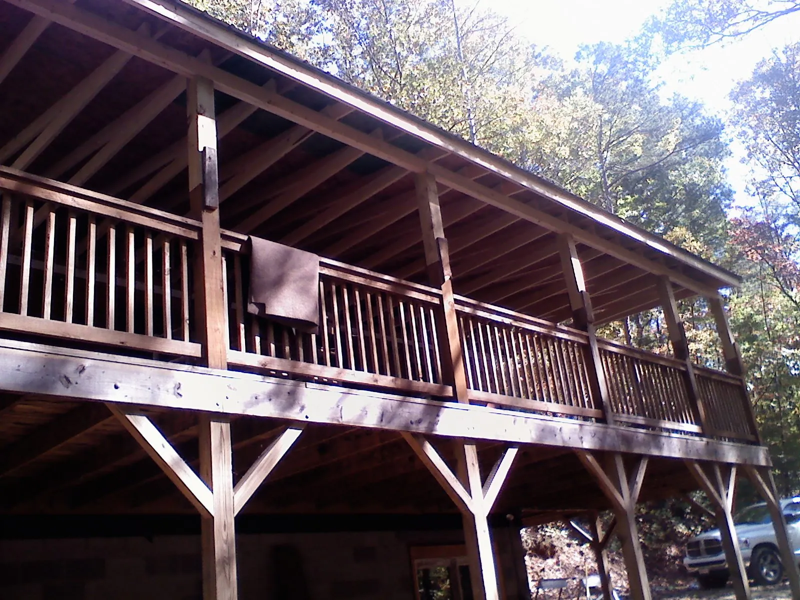 Timber framing under a new elevated porch and deck — Roof Leak Repair in Cedar Lane by Roofing Brothers